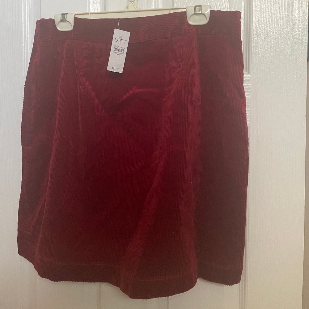 Loft Red Skirt Size 14